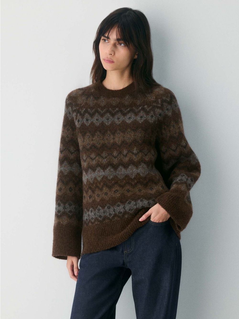 Aritzia Harlow sweater wool brown